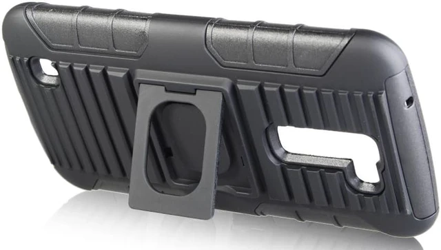 Alt view image 3 of 6 - BLACK GRIP RING CASE + BELT CLIP HOLSTER STAND FOR LG K10, LG PREMIER L62C K420N