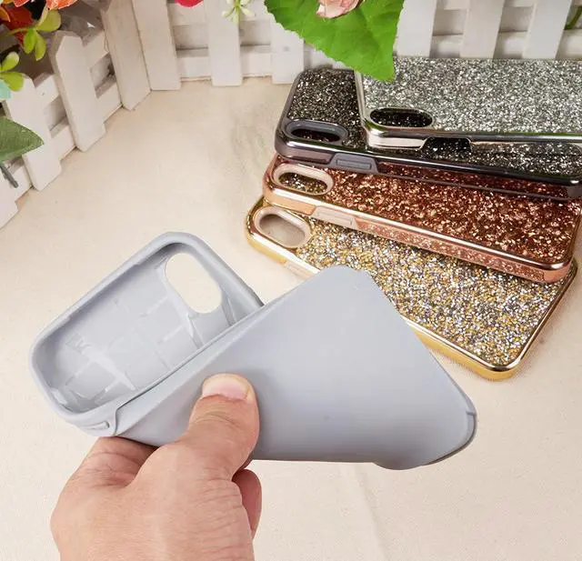 Alt view image 6 of 6 - Gold Studded Rock Crystal Bling Rhinestone Case for Apple iPhone Xs Max 6.5"