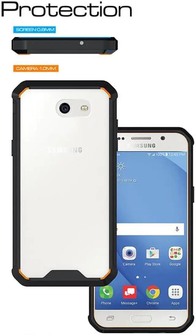 Alt view image 5 of 7 - BLACK/CLEAR ANTI-SHOCK TPU CASE HARD COVER FOR SAMSUNG GALAXY J3 EMERGE 2017
