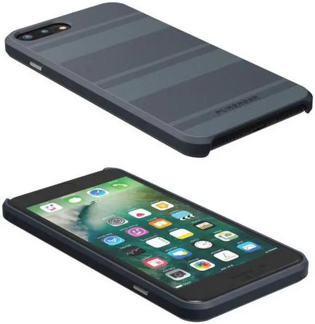 Alt view image 6 of 8 - PureGear Midnight Blue SOFT-TEK Case Skin Cover for iPhone 8 Plus/7 Plus/6 Plus