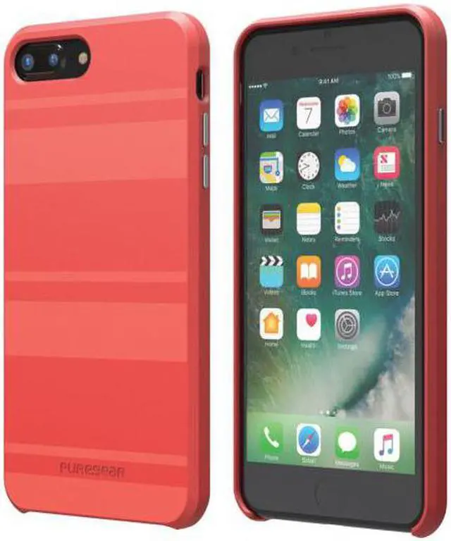 Alt view image 3 of 5 - PureGear Deep Coral SOFT-TEK Case Skin Cover for iPhone 8 Plus/7 Plus/6 Plus