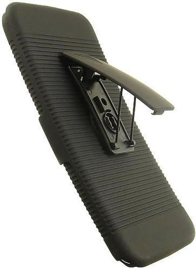Alt view image 3 of 3 - BLACK RUBBERIZED HARD CASE + BELT CLIP HOLSTER STAND FOR LG G FLEX GFLEX PHONE