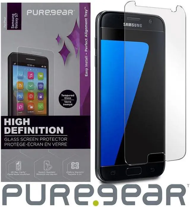 Alt view image 2 of 9 - PureGear 0.45mm Tempered Glass Screen Protector Samsung Galaxy S7 High Def