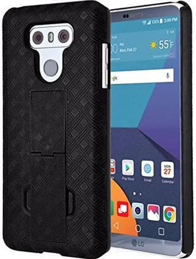Alt view image 2 of 7 - Verizon Original Black Kickstand Case Cover Belt Clip Holster for LG G6, G6 Plus