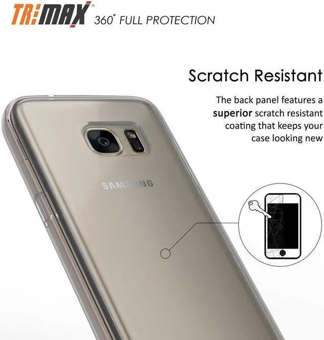 Alt view image 4 of 7 - TRI-MAX CLEAR SCREEN GUARD TPU CASE SLIM COVER FOR SAMSUNG GALAXY S7 EDGE
