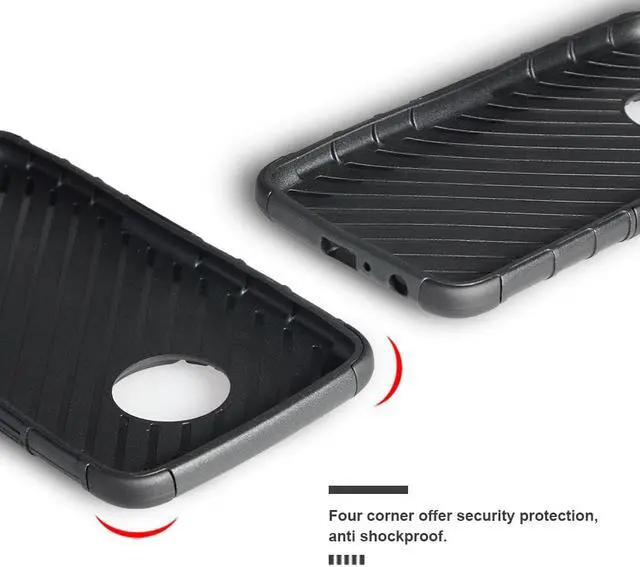 Alt view image 7 of 7 - BLACK RUGGED GRIP CASE COVER + BELT CLIP HOLSTER STAND FOR MOTOROLA MOTO G5 PLUS