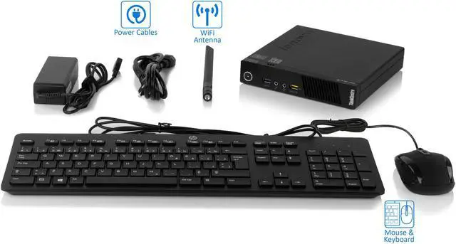 Alt view image 6 of 12 - Lenovo ThinkCentre M93p Tiny Desktop, Intel Dual-Core i5-4570T Upto 3.6GHz, 8GB RAM, 128GB SSD, DisplayPort, HDMI, VGA, LAN, Wi-Fi, Windows 10 Pro