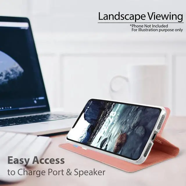 Alt view image 3 of 6 - Rose Gold Wallet Case Slot Cover Stand Wrist Strap for Apple iPhone Xs Max 6.5"