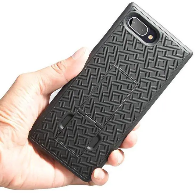 Alt view image 6 of 7 - Black Kickstand Slim Case Hard Cover for BlackBerry Key2 LE