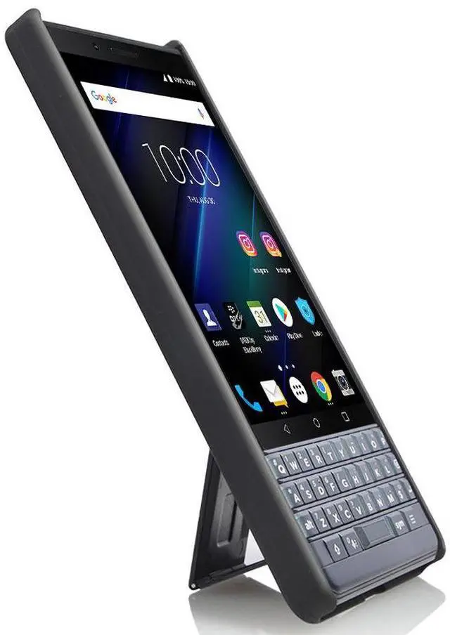 Alt view image 4 of 7 - Black Kickstand Slim Case Hard Cover for BlackBerry Key2 LE