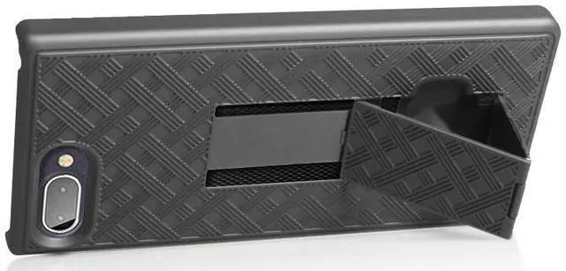 Alt view image 3 of 7 - Black Kickstand Slim Case Hard Cover for BlackBerry Key2 LE