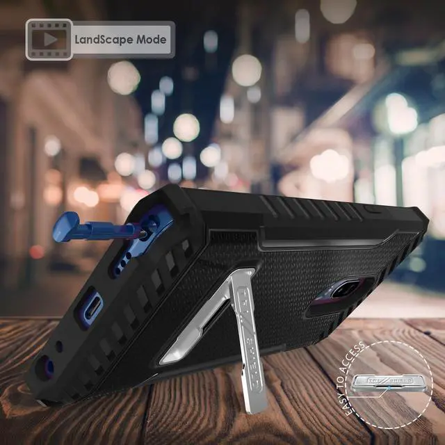 Alt view image 2 of 7 - Black Tri-Shield Rugged Case Cover with Kickstand Lanyard Strap for LG Stylo 5