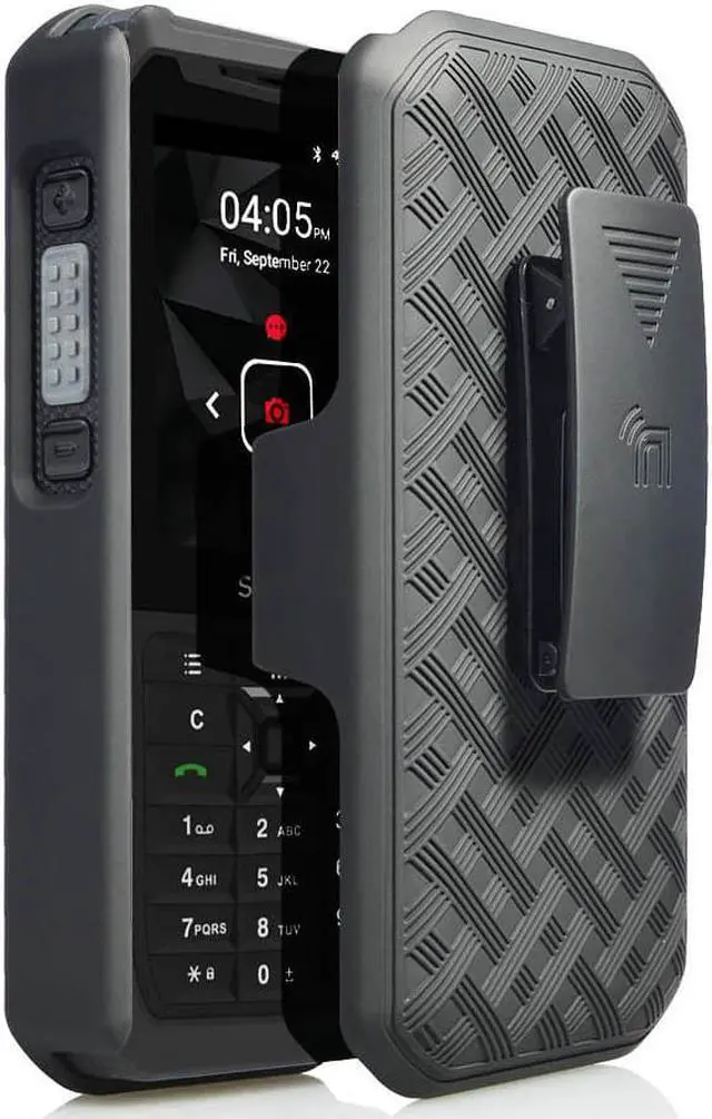 Alt view image 3 of 7 - Black Case Kickstand Cover + Belt Clip Holster for Sonim XP5s Phone (XP5800)
