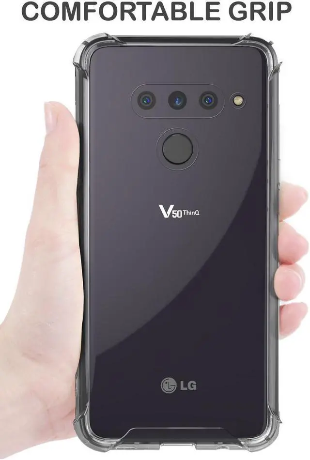 Alt view image 6 of 6 - AquaFlex Transparent TPU Anti-Shock Clear Case Cover for LG V50 ThinQ (2019)