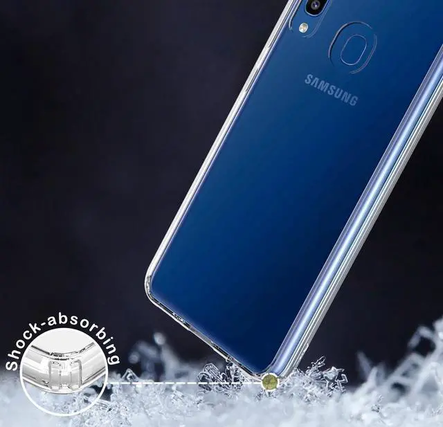 Alt view image 3 of 6 - AquaFlex Transparent TPU Anti-Shock Clear Case Slim Cover for Samsung Galaxy A20