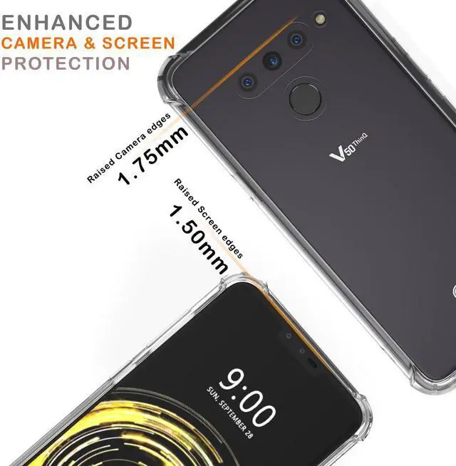Alt view image 5 of 6 - AquaFlex Transparent TPU Anti-Shock Clear Case Cover for LG V50 ThinQ (2019)