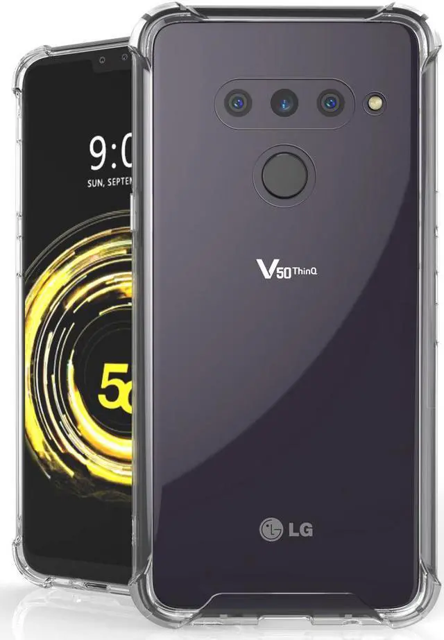 Main image of AquaFlex Transparent TPU Anti-Shock Clear Case Cover for LG V50 ThinQ (2019)