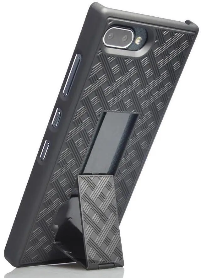 Alt view image 2 of 7 - Black Kickstand Slim Case Hard Cover for BlackBerry Key2 LE