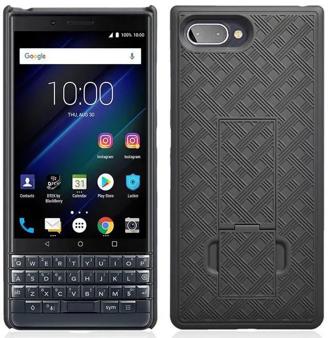 Alt view image 5 of 7 - Black Kickstand Slim Case Hard Cover for BlackBerry Key2 LE