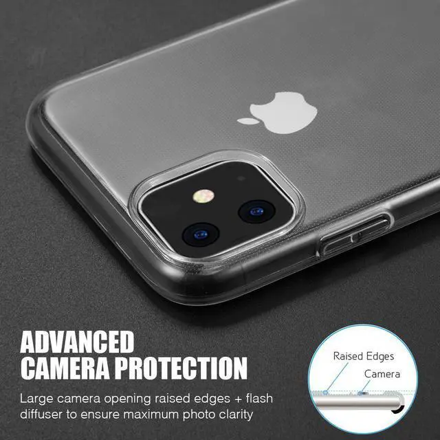 Alt view image 3 of 7 - Transparent Clear Flex Gel TPU Skin Case Slim Cover for Apple iPhone 11