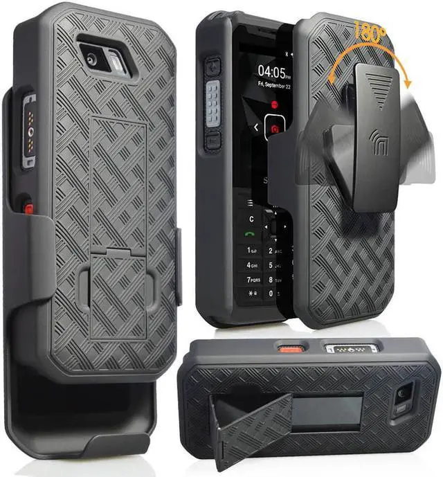 Main image of Black Case Kickstand Cover + Belt Clip Holster for Sonim XP5s Phone (XP5800)
