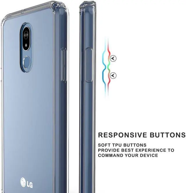 Alt view image 3 of 6 - AquaFlex Transparent TPU Anti-Shock Clear Case Slim Cover for LG Stylo 5