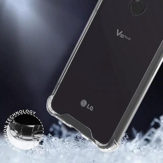 Alt view image 3 of 6 - AquaFlex Transparent TPU Anti-Shock Clear Case Cover for LG V50 ThinQ (2019)
