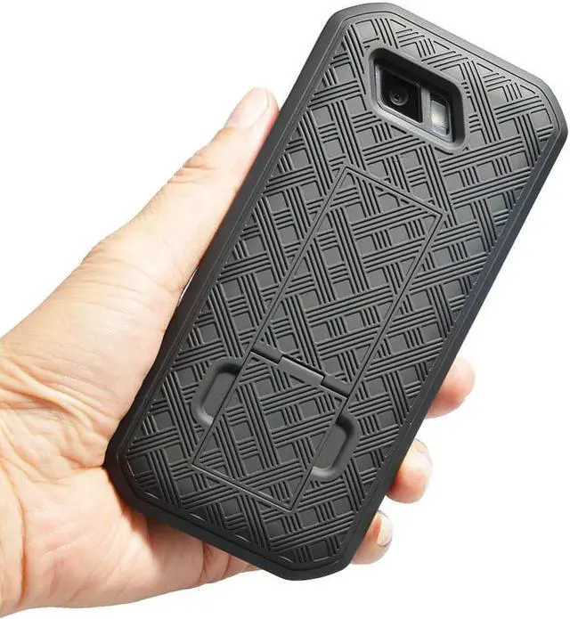Alt view image 6 of 7 - Black Case Kickstand Cover + Belt Clip Holster for Sonim XP5s Phone (XP5800)