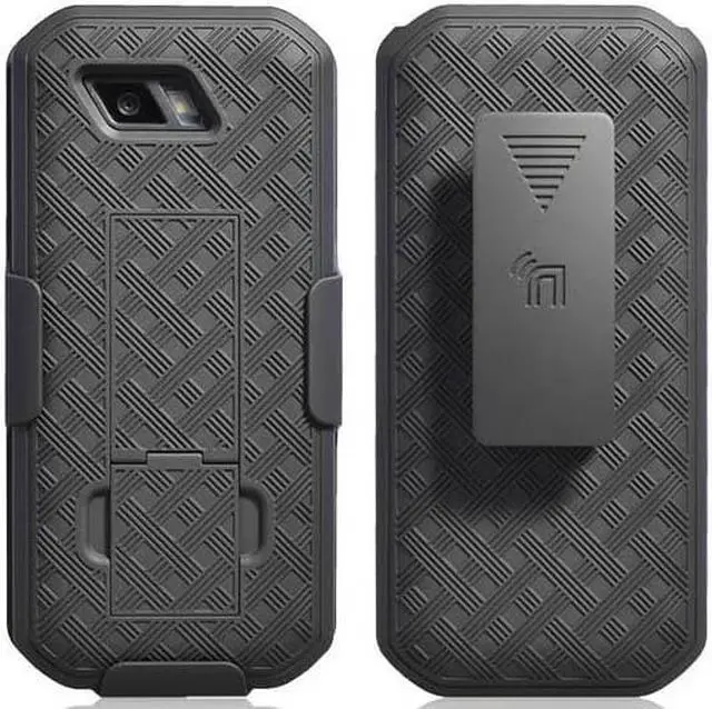 Alt view image 2 of 7 - Black Case Kickstand Cover + Belt Clip Holster for Sonim XP5s Phone (XP5800)