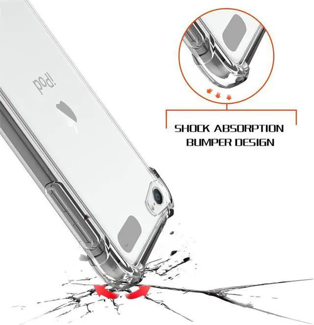 Alt view image 3 of 7 - Clear Anti-Shock Transparent Case Slim Cover for Apple iPod Touch 7 6 5