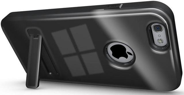 Alt view image 2 of 6 - BLACK SLIM TOUGH SHIELD GLOSSY ARMOR HYBRID CASE COVER SKIN FOR iPHONE 6 (4.7")