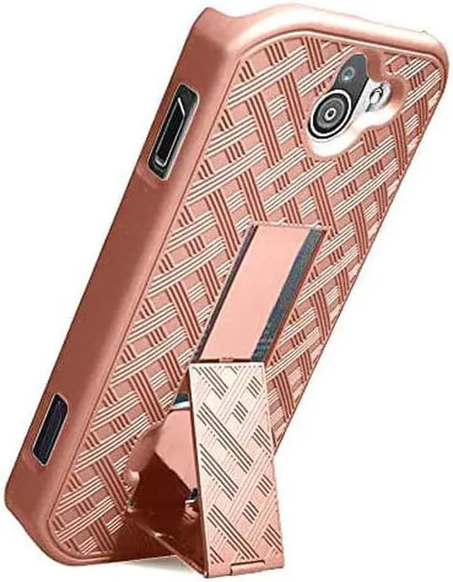 Alt view image 4 of 7 - Rose Gold Pink Kickstand Case Hard Cover for Kyocera DuraForce Pro 2 E6910