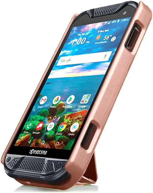 Alt view image 5 of 7 - Rose Gold Pink Kickstand Case Hard Cover for Kyocera DuraForce Pro 2 E6910