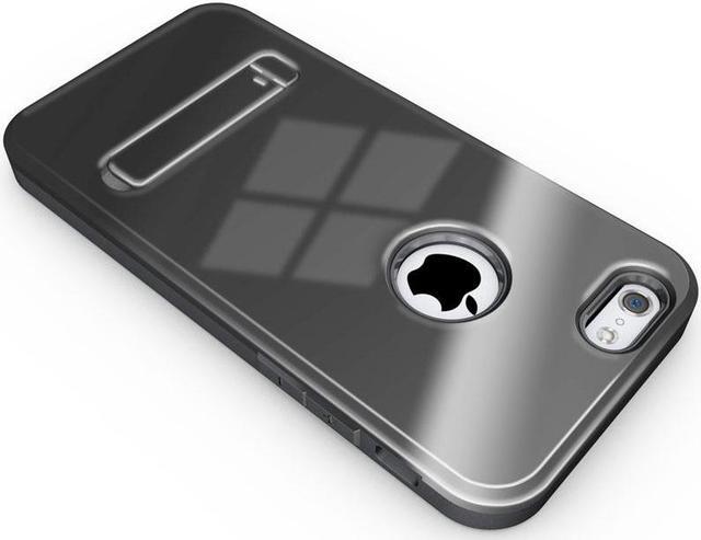 Alt view image 5 of 6 - BLACK SLIM TOUGH SHIELD GLOSSY ARMOR HYBRID CASE COVER SKIN FOR iPHONE 6 (4.7")