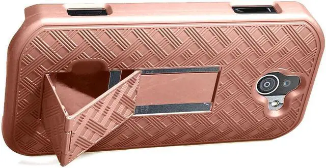 Alt view image 3 of 7 - Rose Gold Pink Kickstand Case Hard Cover for Kyocera DuraForce Pro 2 E6910