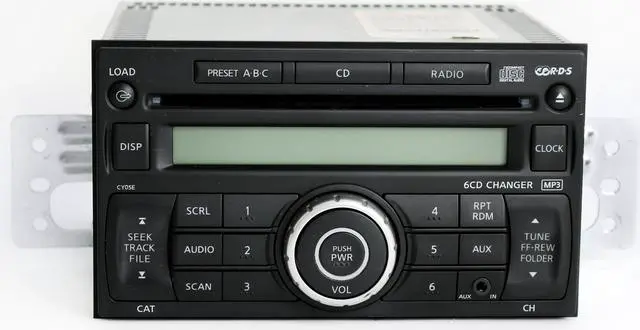 Alt view image 2 of 6 - Nissan Versa 2007-09 Radio AM FM 6 Disc mp3 CD w Aux Input 28185EM33A Face CY05E
