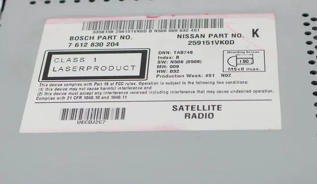 Alt view image 5 of 5 - 2013-2015 Nissan Rogue AM FM Radio 6 Disc w/ SD Memory Card 259151VK0D