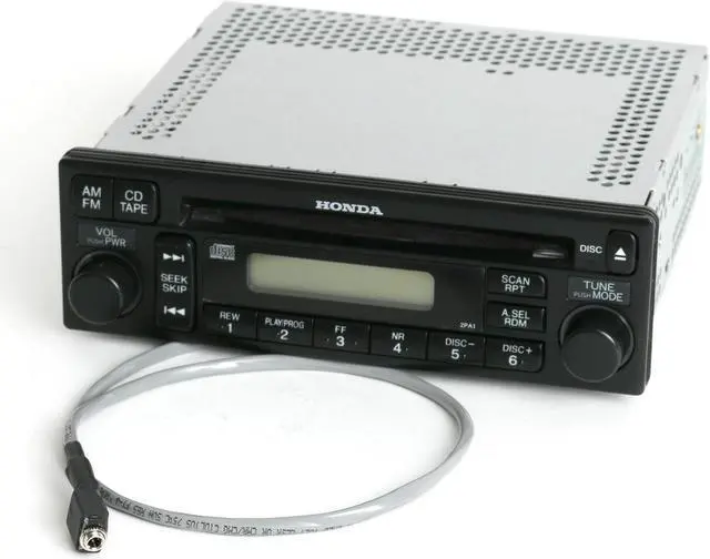 Alt view image 7 of 7 - Honda Accord 01-02 Radio AM FM CD Aux Input w Code 39100-S84-A410-M1 2PA1