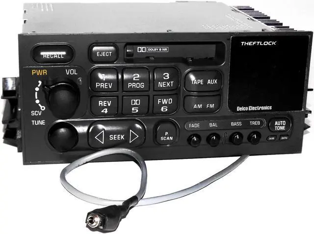 Main image of 1995-2002 GMC Chevrolet Cadillac AM FM Cassette Radio w Aux On Pigtail 09354155