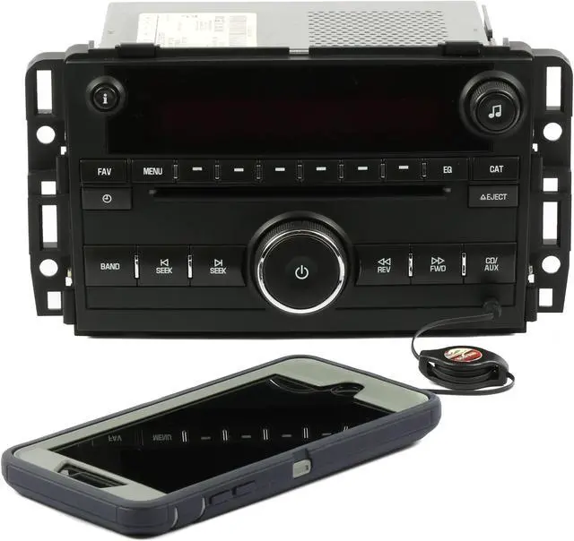 Main image of GMC Acadia 2009-2011 Radio AMFM mp3 CD w Aux Input 25941141 Metal - UNLOCKED