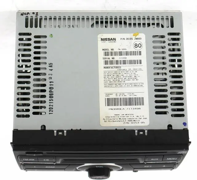 Alt view image 7 of 7 - Nissan 2010-2014 NV200 Versa AM FM CD Player Radio w Aux Input 28185ZW80D CY17F
