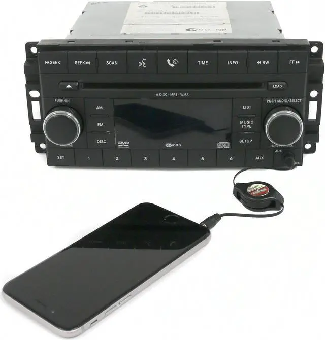 Main image of 2008-2011 Dodge Dakota AM FM 6 Disc CD DVD Player w Aux Part 05064923AE Face REQ