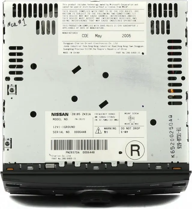 Alt view image 7 of 7 - 2007 Nissan Maxima AM FM Radio 6 Disc CD Player 28185 ZK31A