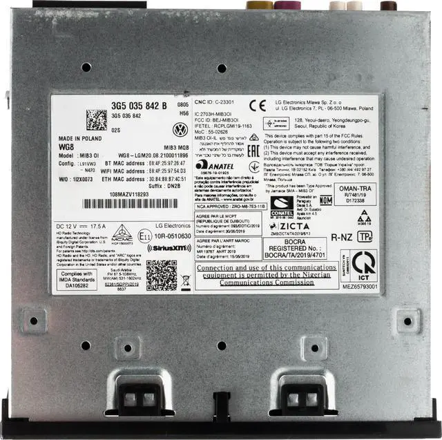 Alt view image 5 of 5 - 2022 Volkswagen Tiguan Bluetooth Navigation Satellite Radio Receiver 3G503842B