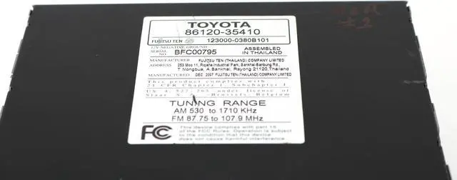 Alt view image 6 of 6 - 2008-2009 Toyota 4 Runner Radio AM FM mp3 CD Option Code 11823 86120-35410