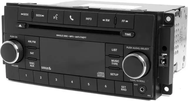 Alt view image 2 of 5 - 2013-2017 Chrysler Dodge Jeep AM FM XM Radio MP3 CD Player w Aux P05091197AE RES