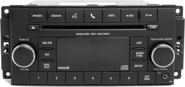 Main image of 2013-2017 Chrysler Dodge Jeep AM FM XM Radio MP3 CD Player w Aux P05091197AE RES