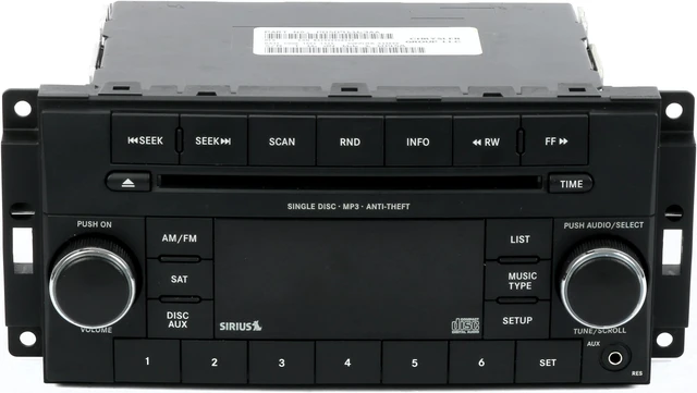 Alt view image 2 of 6 - 13-16 Dodge Avenger Jeep Patriot AM FM mp3 Sat Radio CD With Aux P05091163AA RES