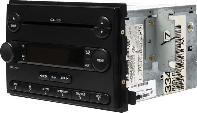 Alt view image 2 of 5 - 2005 Ford Freestar AMFM Radio Receiver 6 Disc CD Player Part Number 5F2T18C815AA