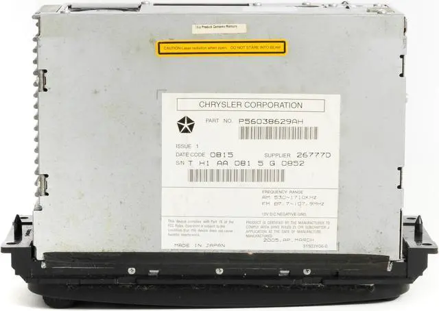 Alt view image 5 of 5 - 2003-07 Chrysler Dodge Jeep AM FM Radio CD DVD Player w Navigation P56038629AH